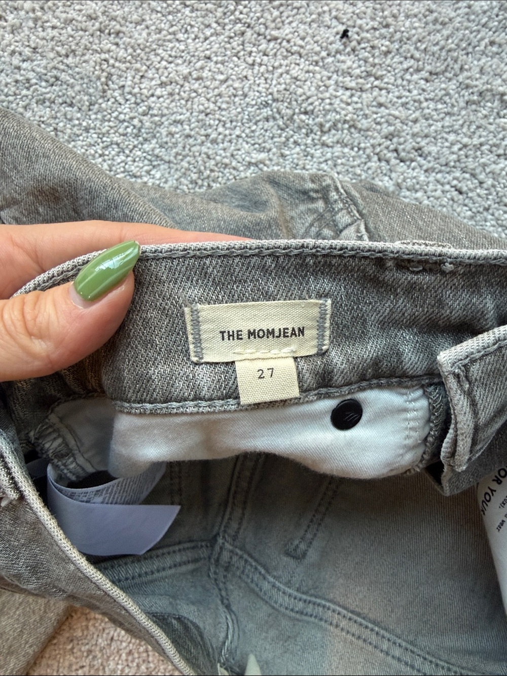 Women's Madewell The Momjean High-Rise Straight Jeans — Gray - Picture 2 of 4